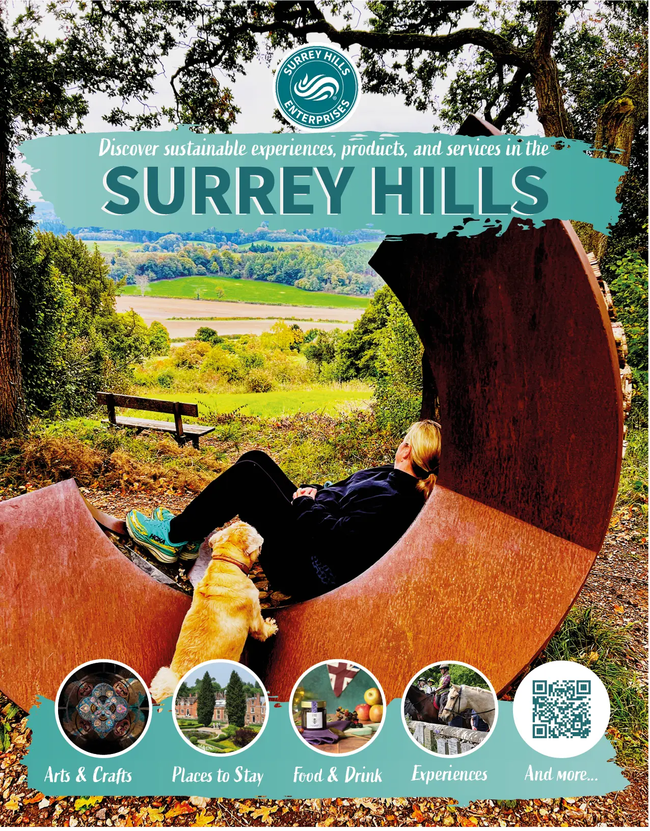 Front cover of the 2026 Guide to the Surrey Hills